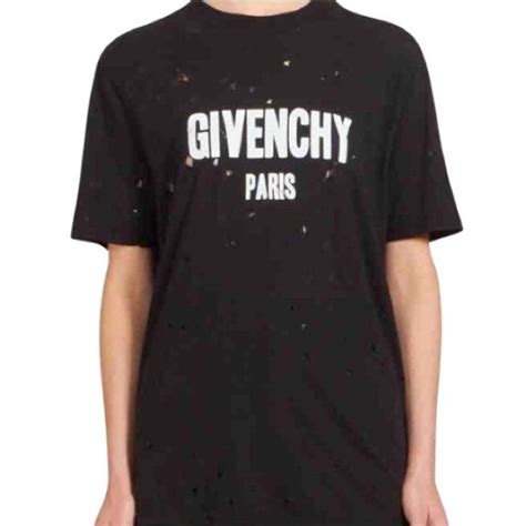 givenchy t shirt 2 stars|Givenchy t shirt with holes.